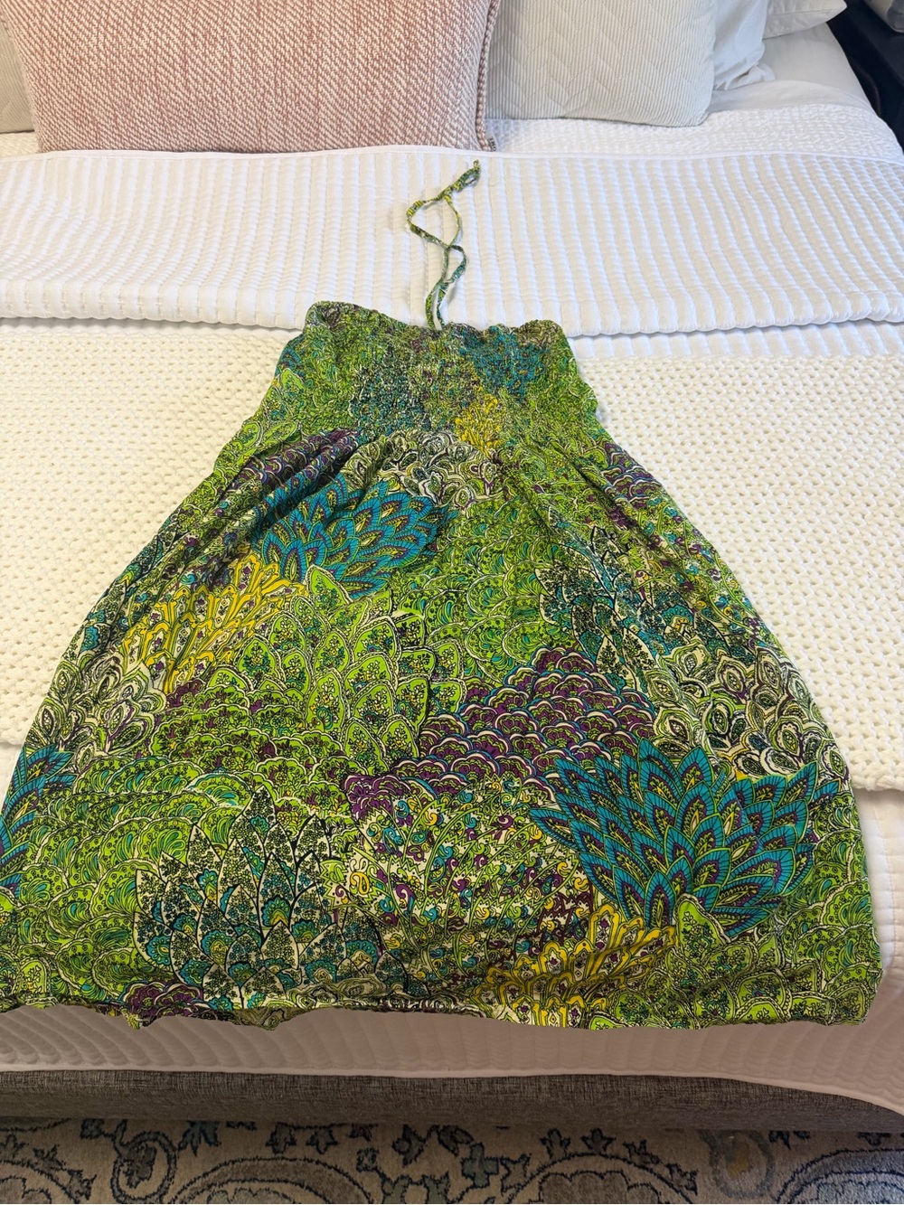 Cynthia Melillo 'CYN' Green Smocked dress